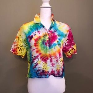 Tie dye button down top